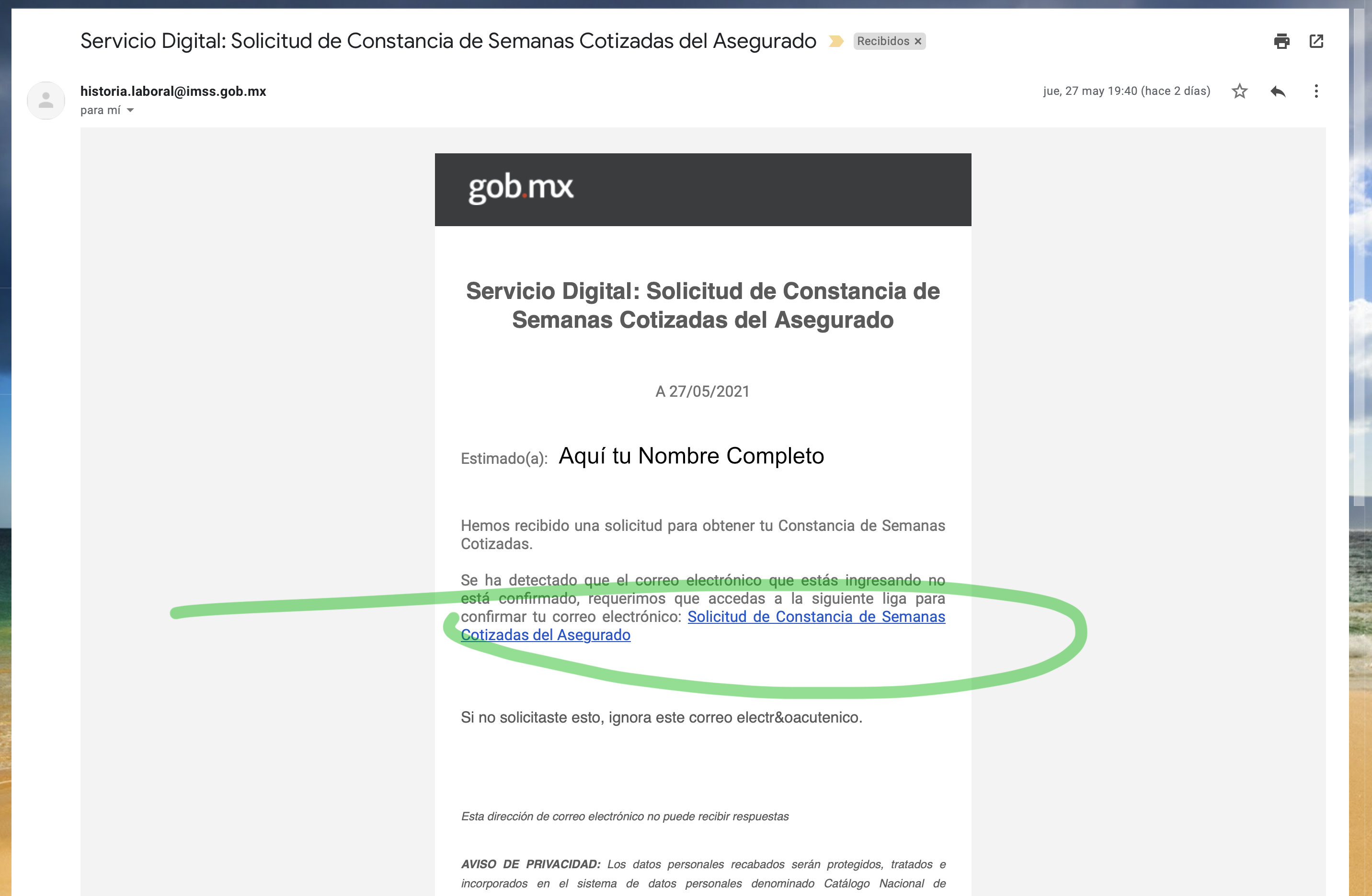 Correo Semanas Cotizadas 1